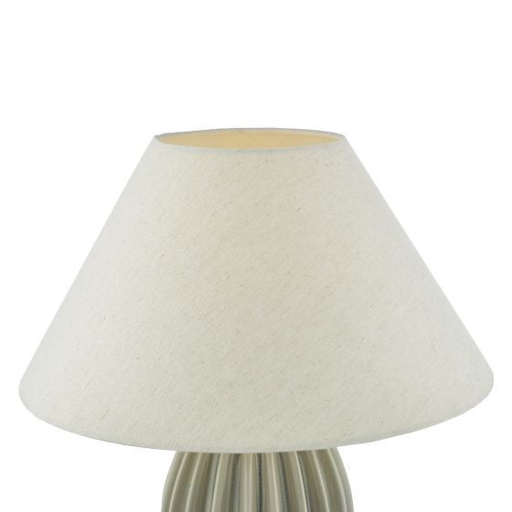 Där Lighting Rosario Table Lamp Grey Crackle Glaze With Shade