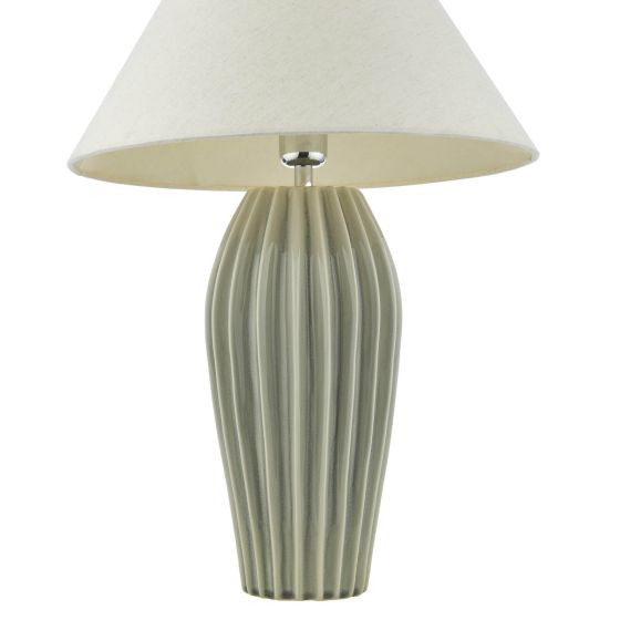 Där Lighting Rosario Table Lamp Grey Crackle Glaze With Shade