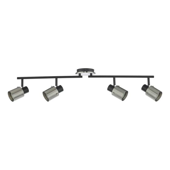 Där Lighting Ryan 4 Light Bar Spotlight Brushed Nickel Matt Black
