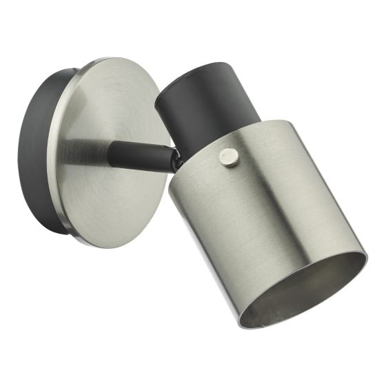 Där Lighting Ryan Single Wall Spotlight Brushed Nickel Matt Black