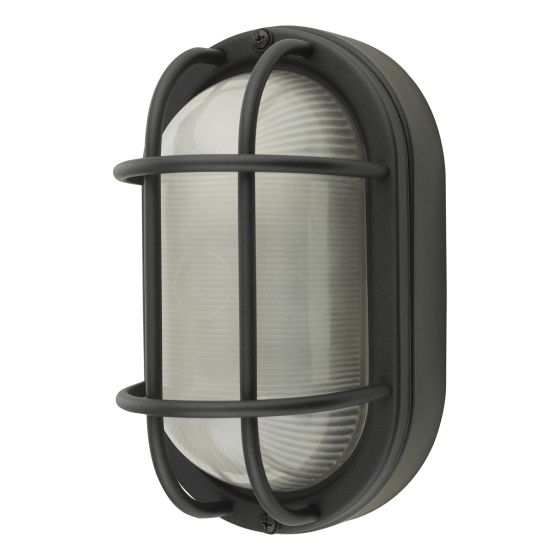 Där Lighting Salcombe Oval Outdoor Wall Light Matt Black IP44