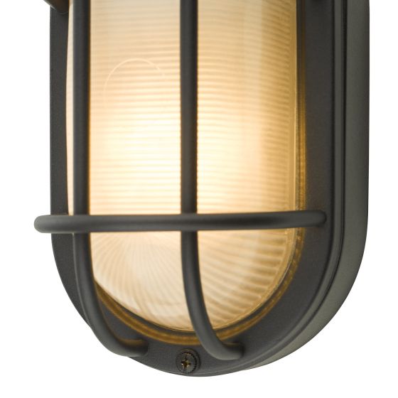 Där Lighting Salcombe Oval Outdoor Wall Light Matt Black IP44