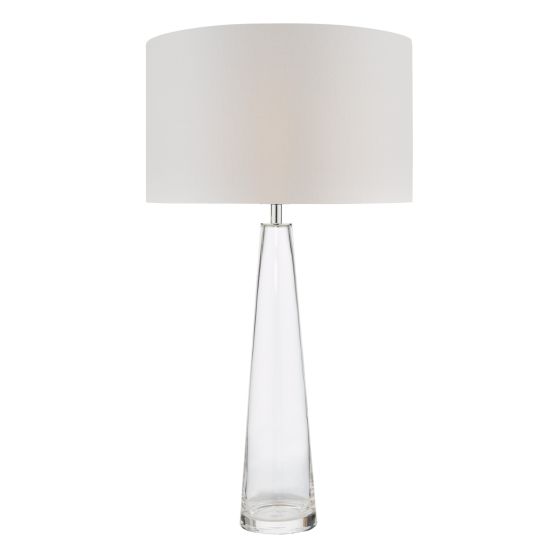 där lighting Samara Table Lamp Glass and Polished Chrome With Shade
