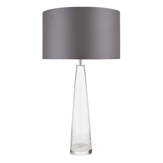 där lighting Samara Table Lamp Glass and Polished Chrome With Shade
