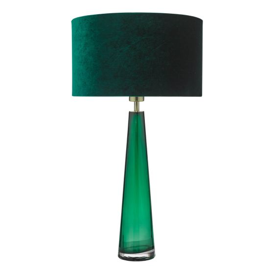 Där Lighting Samara Table Lamp Green Glass With Shade