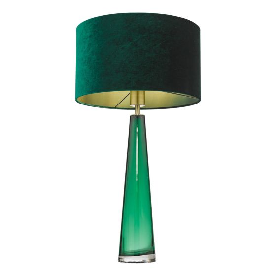 Där Lighting Samara Table Lamp Green Glass With Shade