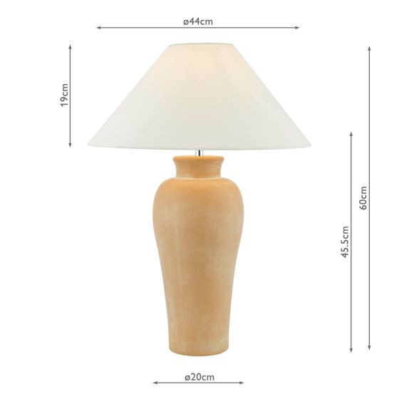 Där Lighting Sasha Terracotta Table Lamp With Shade