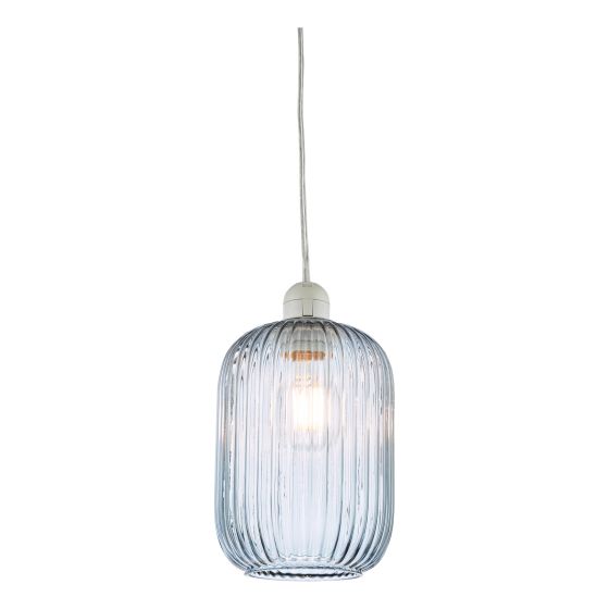 Där Lighting Sawyer Easy Fit Blue Ribbed Glass Shade