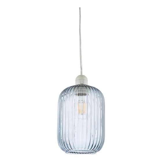 Där Lighting Sawyer Easy Fit Blue Ribbed Glass Shade