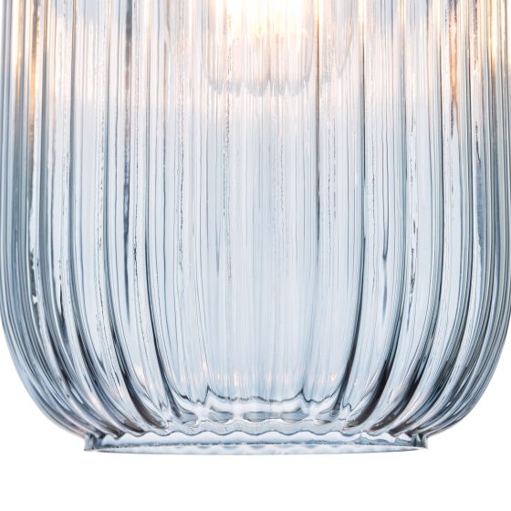 Där Lighting Sawyer Easy Fit Blue Ribbed Glass Shade