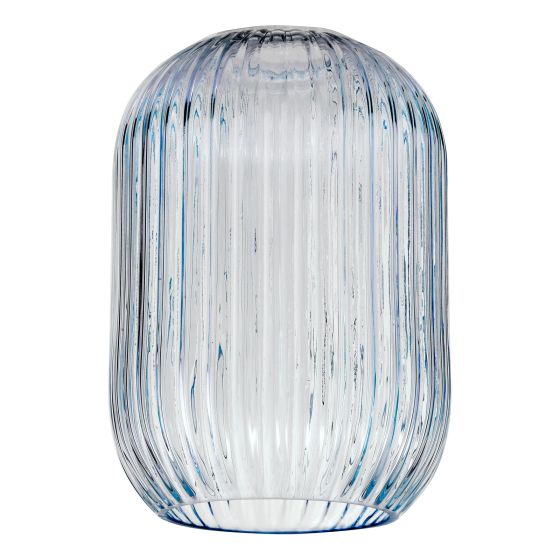 där lighting Sawyer Easy Fit Blue Ribbed Glass Shade