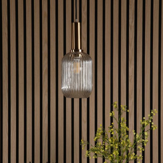 Där Lighting Sawyer Easy Fit Shade Champagne Ribbed Glass