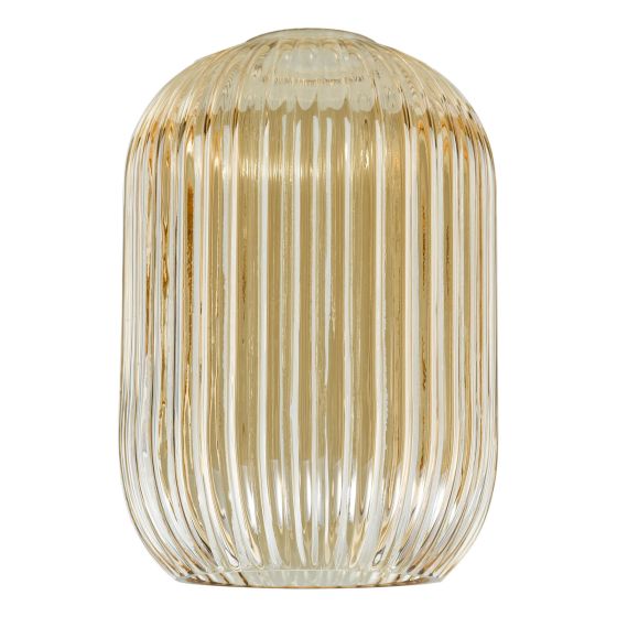 där lighting Sawyer Easy Fit Shade Champagne Ribbed Glass