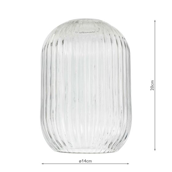 Där Lighting Sawyer Easy Fit Shade Clear Ribbed Glass