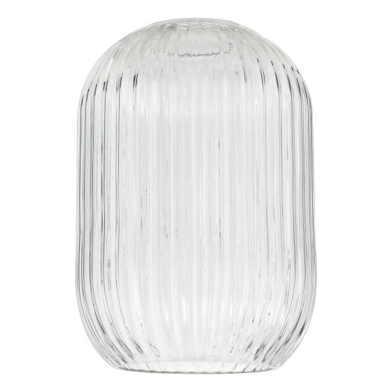 där lighting Sawyer Easy Fit Shade Clear Ribbed Glass