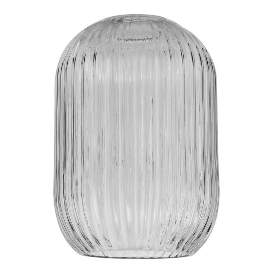 där lighting Sawyer Easy Fit Shade Smoked Ribbed Glass