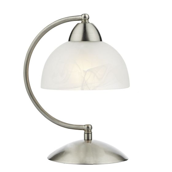 Där Lighting Saxby Touch Table Lamp Satin Chrome Glass