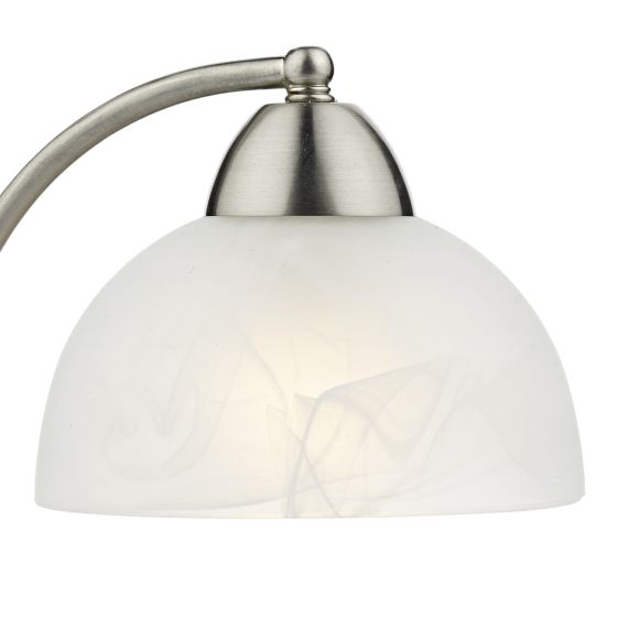 där lighting Saxby Touch Table Lamp Satin Chrome Glass