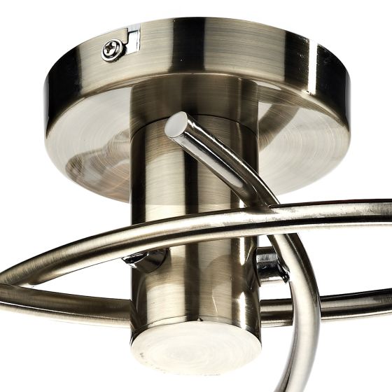 Där Lighting Seattle 3 Light Semi Flush Antique Brass