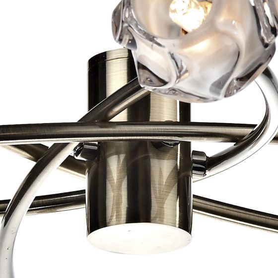 Där Lighting Seattle 8 Light Semi Flush Antique Brass