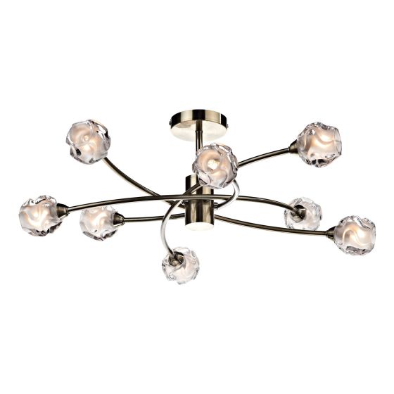 Där Lighting Seattle 8 Light Semi Flush Antique Brass