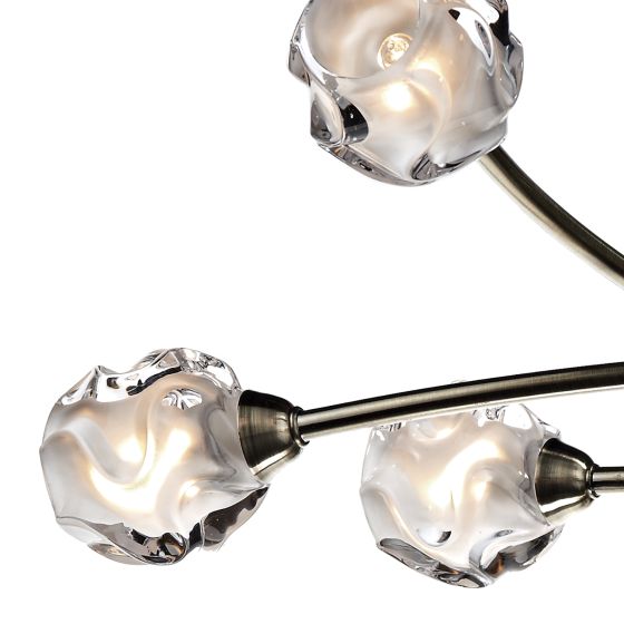 där lighting Seattle 8 Light Semi Flush Antique Brass