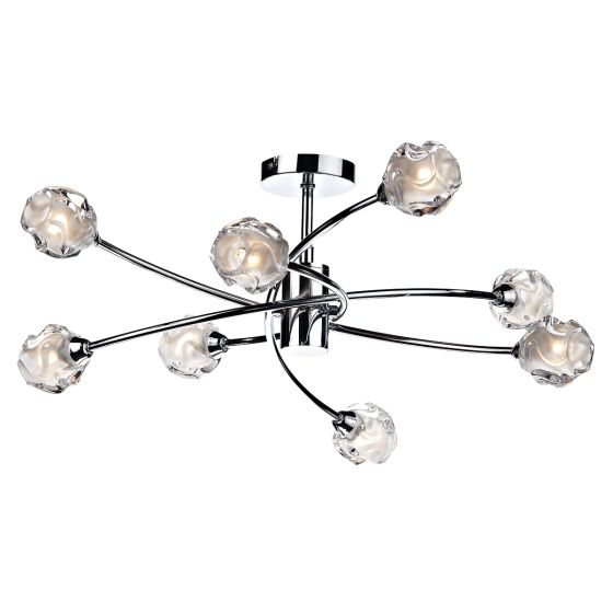 Där Lighting Seattle 8 Light Semi Flush Polished Chrome