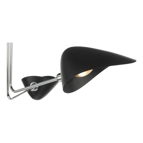Där Lighting Sebastian 3 Light Semi Flush Matt Black Polished Chrome