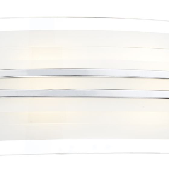 Där Lighting Sector Large Wall Light Frosted Glass Polished Chrome LED