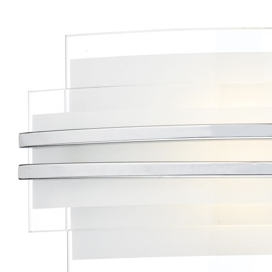 Där Lighting Sector Large Wall Light Frosted Glass Polished Chrome LED