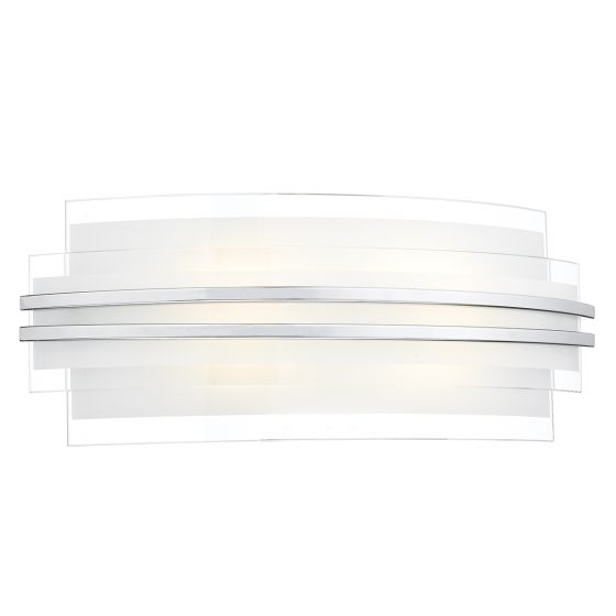 Där Lighting Sector Large Wall Light Frosted Glass Polished Chrome LED