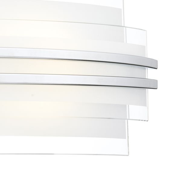 där lighting Sector Large Wall Light Frosted Glass Polished Chrome LED