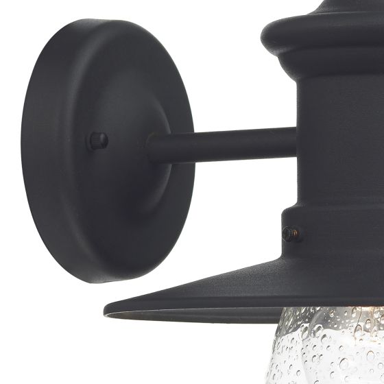 Där Lighting Sedgewick Outdoor Wall Light Black Glass IP44