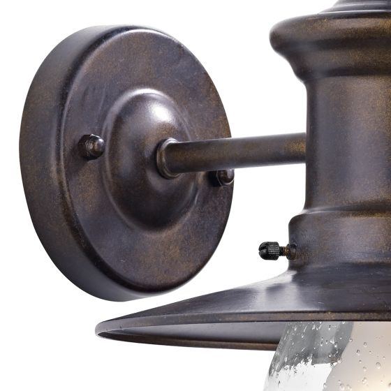 där lighting Sedgewick Outdoor Wall Light Bronze Glass IP44
