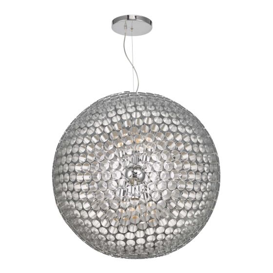 Där Lighting Serafina 6 Light Pendant Brushed Chrome Large