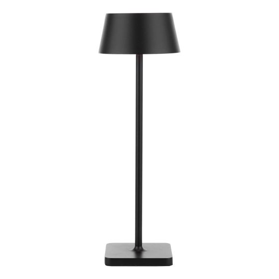 där lighting Sergio Rechargeable Outdoor Table Lamp Matt Black LED IP54