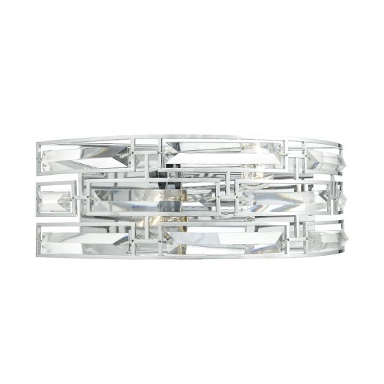 Där Lighting Seville 2 Light Wall Light Crystal Polished Chrome