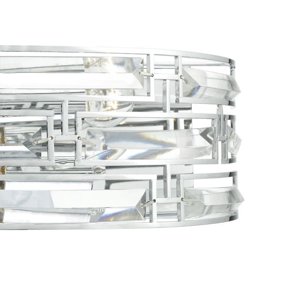 där lighting Seville 2 Light Wall Light Crystal Polished Chrome