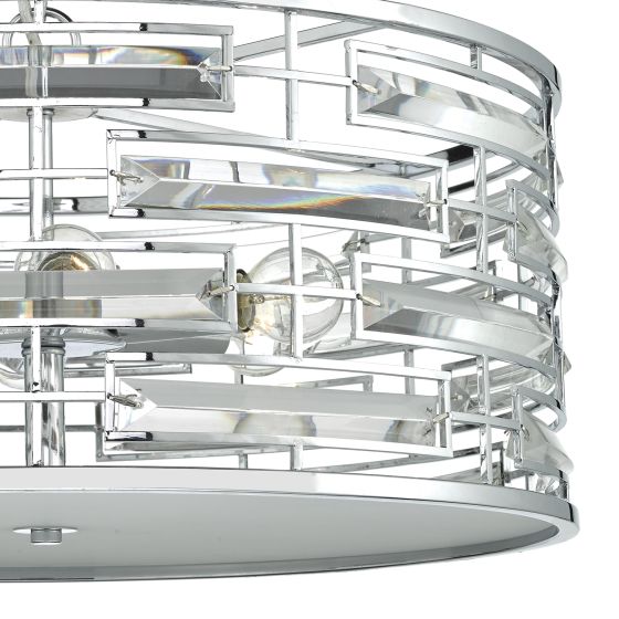 Där Lighting Seville 6 Light Pendant K9 Crystal Polished Chrome