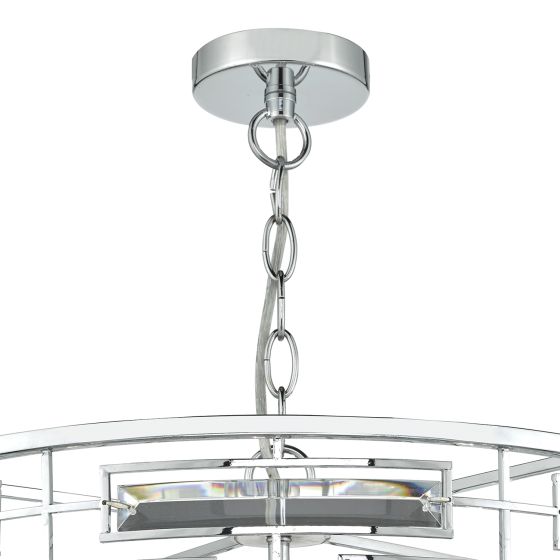 där lighting Seville 6 Light Pendant K9 Crystal Polished Chrome