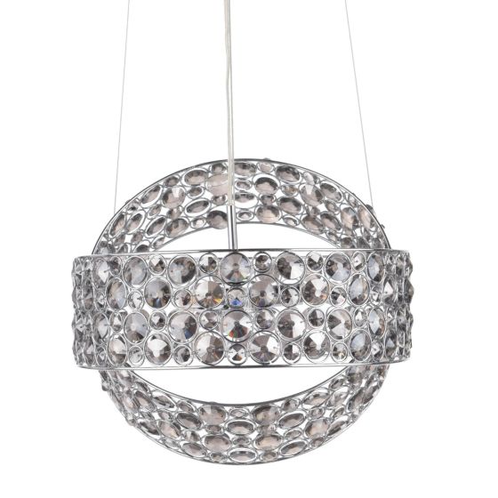 Där Lighting Sewanee 3 Light Pendant Smoked Crystal Polished Chrome