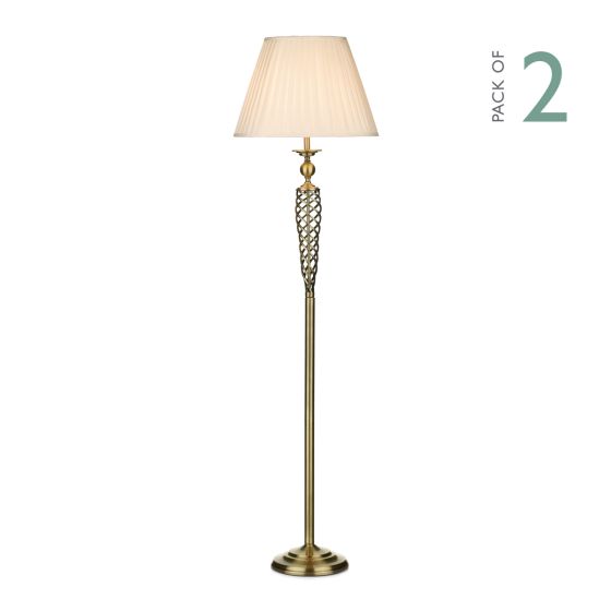 Där Lighting Siam Floor Lamp Antique Brass With Shade (Multipack)