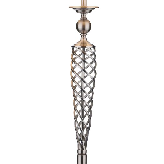 Där Lighting Siam Floor Lamp Satin Chrome With Shade (Multipack)