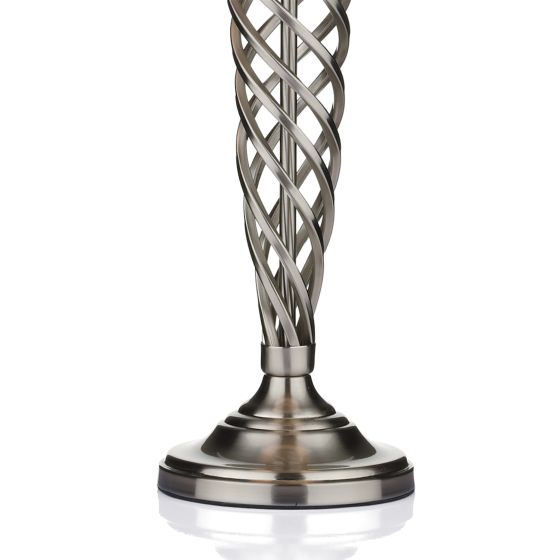 Där Lighting Siam Table Lamp Satin Chrome With Shade (Multipack)