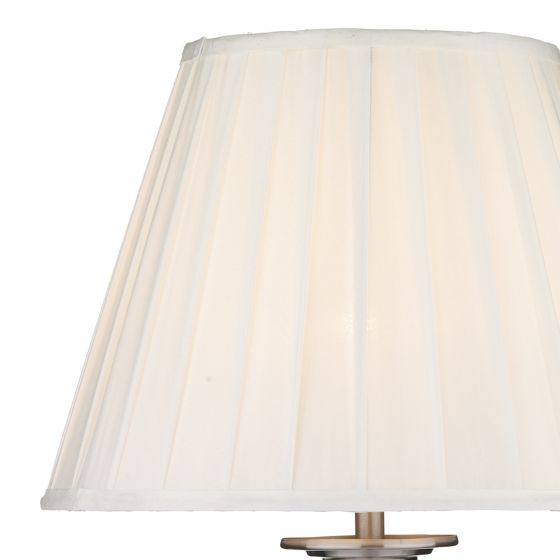 där lighting Siam Table Lamp Satin Chrome With Shade (Multipack)