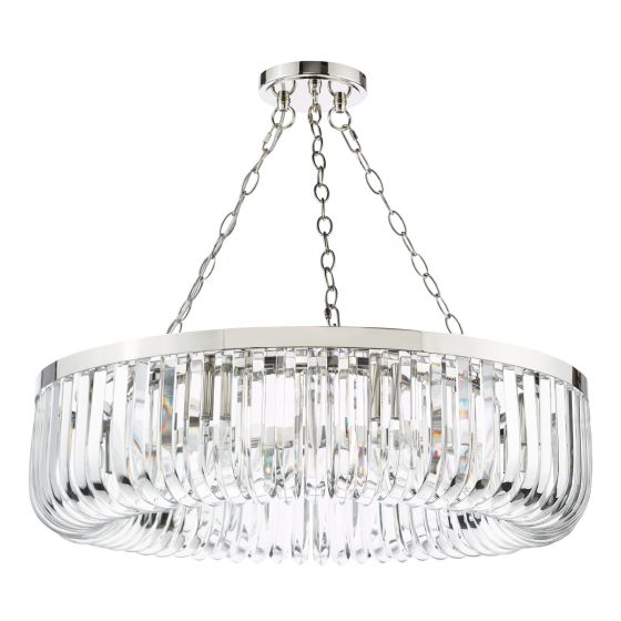 Där Lighting Sigourney 8 Light Pendant Polished Nickel And Crystal