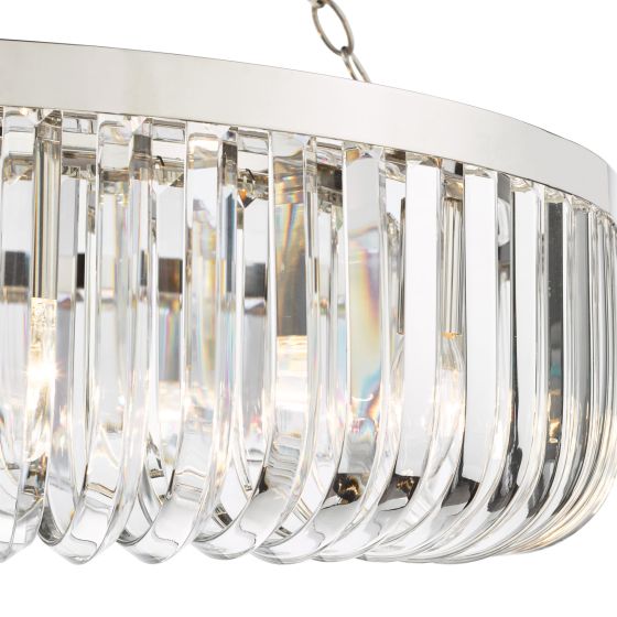 Där Lighting Sigourney 8 Light Pendant Polished Nickel And Crystal