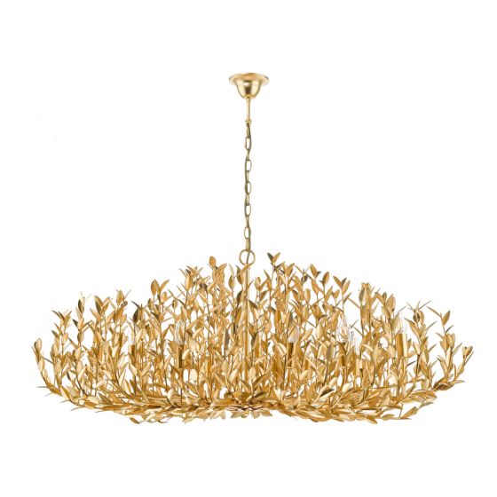 Där Lighting Silvius 12 Light Oval Pendant Gold Leaf