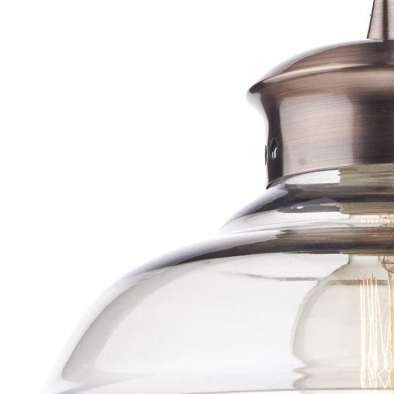 Där Lighting Siren Dome Pendant Glass & Antique Copper