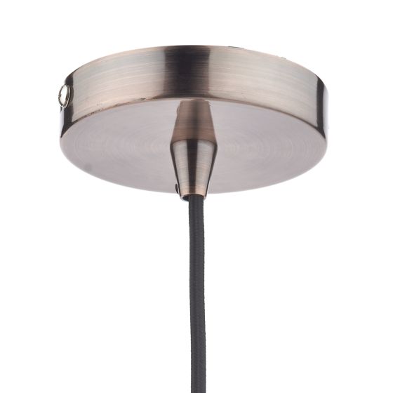 Där Lighting Siren Dome Pendant Glass & Antique Copper